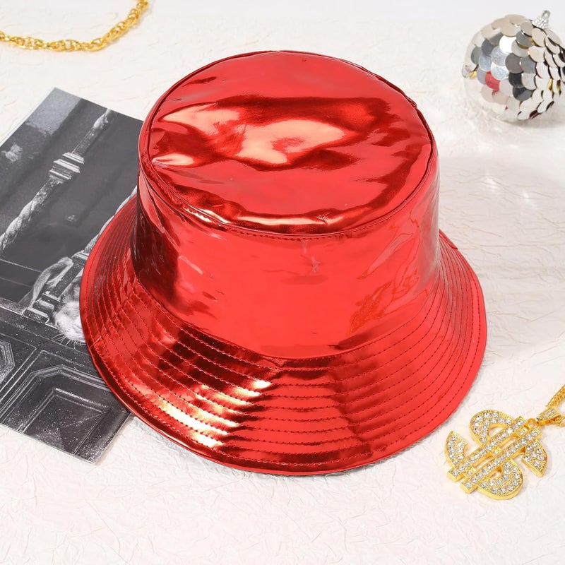 Milakoo Rave Hologram Metallic Bucket Hat Reversible Cap Reflective Waterproof Rain Fisherman Hat - Image 4